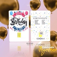Niza Dora Gold Gdora Happy Birthday Gold Bar 0.25g