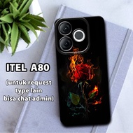 CC34 Flexible rubber softcase/ for ITEL A80 Flower Motif/case ITEL A80/kesing ITEL A80/silicon ITEL 