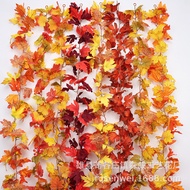 [Simulation Maple Leaf Rattan] Halloween Decoration Autumn Simulation Maple Leaf Rattan Ornaments Ch