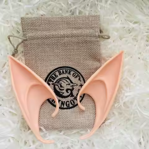 Halloween Elf Ears Earrings Fairy Cosplay Ears Men's Props Light Brown 1 Pair Ears 1 pc Retro Gifts 