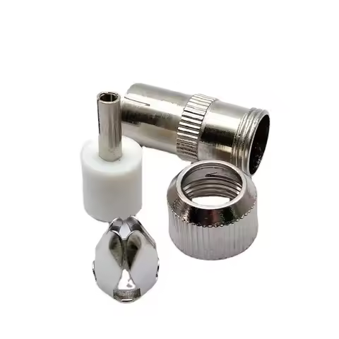 Nickel Plated Metal Antenna Tv Male Or Female Plug Cable TV Video Rf Cable Plug, Bamboo 9.5 RF Conne