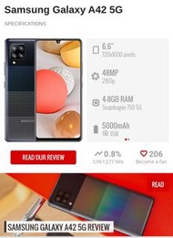 Samsung Galaxy A42 5G (Blue) SM-A4260 Android 12 (8G RAM + 128G Storage) Functioning Nomally, Good c
