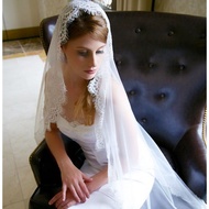 Bridal Wedding Veil Lace Edge One Layer High Quality Cheap Off White Black 1.5 meters 3 meters