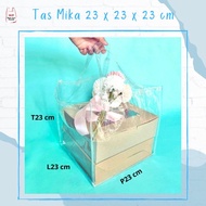 Clear Mica Bag 23x23x23 cm Mica Bag Box Hampers Cake Parcel Souvenir Packing Box