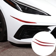 Soft 3D Real Carbon Fiber Car Front Bumper Corner Cover Trim Sticker Trim Compatible with Corvette C
