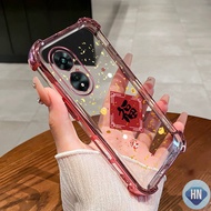4 Corners Transparent Phone Case with Character 'Fu' Design, Anti-Slip, Anti-Scratch, Shockproof, fo