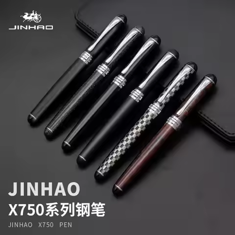 Jinhao Business Calligraphy Fountain Pen X750 Exquisite Elegant Iridium Gold Pen Office Signature Lu