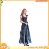 [Rika] Arrival The Next Day Women's Dress Long Skirt Sling Vacation Style Seaside Classy Fungus Edge