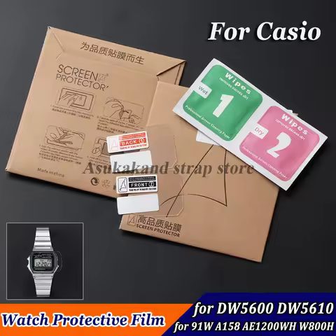 2 PCS HD Watch Protective Film for Casio for DW5600 DW5610 91W A158 AE1200WH W800H Watch Scratch Sma