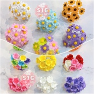 JM flower icing in wire daisy sunflower rose edible icing topper decor topper edible flower