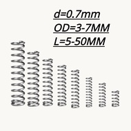 【XCF】d0.7mm compression spring SUS304 stainless steel OD4/5/6/7/8mm length 5mm-50mm