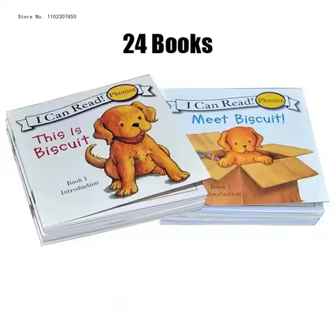 24Books Biscuit Series Phonics English Picture Books "I Can Read" For Child Kids Educaction Pocket R