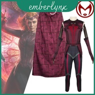 Premium Cosplay Costume For Wanda Vision Scarlet Witch Red Fabric