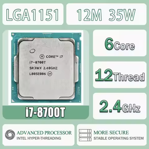 Intel Core I7-8700T 2.4GHz 6 Cores 12 Thread 12M 35W I7 8700T CPU Processor PC Desktop I78700T Packa