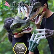 MENGXUAN 3D Dinosaur Mask, Movable Mouth Lifelike Dinosaur Mask Headwear, Funny Sound 3D Dinosaur Cl