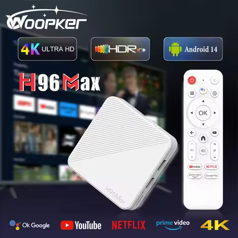 Woopker TV Box H96 Max H313 Android 14 Support 2.4G/5.8G WiFi6 BT6.0 4K 2GB 8GB 16GB Video Player Sm