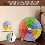 [Zxpjkyu] Emotion Wheel, 15 Cm, Decorative Wooden Desk Decor, Emotion Wheel Chart for Study Room, Pr