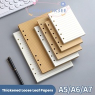 CHIHIRO1X3EE 80Sheets Notebook Refill Paper, Kraft Paper A5/A6/A7 Loose Leaf Paper, High Quality Hor