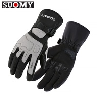 SUOMY ถุงมือขี่มอเตอร์ไบค์ถุงมือมอเตอร์ไซค์กันน้ำผู้ชายผู้หญิงถุงมือกันลมหน้าจอสัมผัสถุงมือรถวิบากฤด
