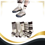 MATA FYgalery Women's Socks Above the Ankle Striped Pattern Long Ankle Socks Simple Model Y2472