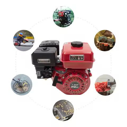 212cc 4 Stroke Gas Engine Motor 7.5HP Go Kart Engine Mini Bike Engine with Air Cooling & Air Filter