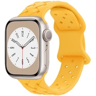 สายยืดกีฬาสำหรับนาฬิกา Apple Ultra 2/Ultra 49Mm 45Mm 41Mm 44Mm 40Mm 38Mm 42Mm สายซิลิโคน IWatch แบบถักสำหรับ Apple Watch Series 9 8 7 6 5 4 3 2 1ชุด SE SE2
