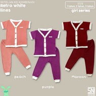 CODE Q16K Aruchi Retro Pajamas 14 Years Old Children's Combination Pajamas Retro White Lines series 
