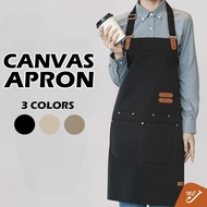 McJoden - RIONA Apron Kanvas Tebal Kalis Air untuk Dapur Barista Apron Dapur Kalis Air