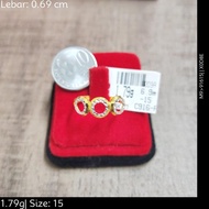 Murni Mewah Emas916, Cincin Rh Bulat Crki Q3 D3d 7245 0.7 cm Pd 15