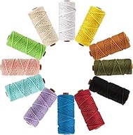 5mm Macrame Cord, 12 Colors Macrame Kit Cotton Cord Macrame Supplies 4 Strands Colored Macrame Yard Twine String for Crafts Macrame Cotton Rope for Large Macrame Wall Hanging Projects DIY Plant Hanger