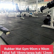 Rubber Gym Mat Gym Floor Mat 90 X 90 Thickness 18Mm Without 12Mm Feet