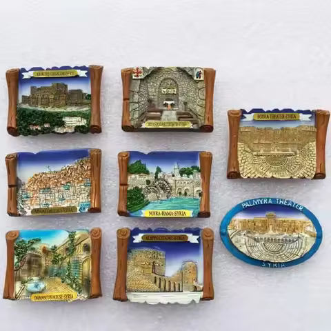 Fridge Magnet Souvenir Syria Tourist The Historical Site Damascus 3d Resin Refrigerator Magnets Stic