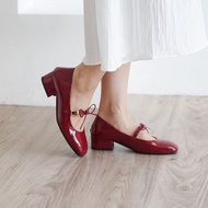 La Vita E Bella Adele Mary Jane Ribbon Pumps Shoes Women Block Heels Women's Formal Office Shoes 3 c