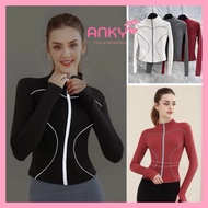 AK02 gym shirt Jacket Sports, running, gym, yoga, high neck, long sleeves with reflective trim