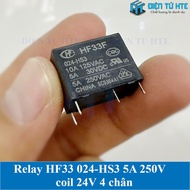 Relay HF33F 024-HS3 24V 4 pins 5A 250V 30V HONGFA
