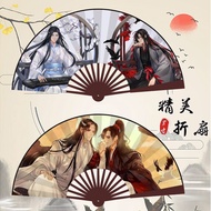 魔道祖师新款古风折扇魏无羡蓝无机动漫周边绢布双面折扇学生礼物0713