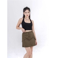 Mizela Skort Mini Skirt A-Line Thick Material Mizela Cargo Skirt Women's Short Skirt Cargo Pockets Model