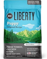 BIXBI Liberty Grain Free Dry Dog Food, Original Recipe Puppy, 4 lbs - Fresh Meat, No Meat Meal, No F