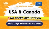 eSIM America & Canada 7-30Days Daily 500MB/1GB/2GB Unlimited 4G Data