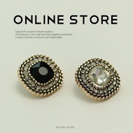 Popular square diamond-studded metal buttons for fur coats, jackets, sweaters, and tops, versatile d
