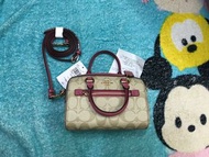 Coach Mini Rowan Crossbody in Signature Canvas Light Khaki Rouge, Mini Boston,迷你波士頓，bag,handbag,手袋，斜
