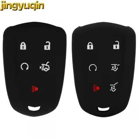 Jingyuqin Remote Car Key Silicone Case Cover For Cadillac Escalade 2015-2016 6 Buttons Colorful Prot