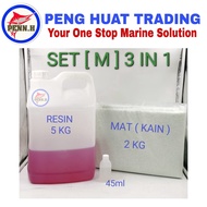 Fiberglass Resin SET ( M ) 3 IN 1 ( Gam Fiber Untuk Boat )