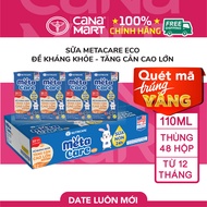 Thùng sữa bột pha sẵn Nutricare Metacare ECO cho bé đề kháng khỏe tăng cân cao lớn (110ml x 48 hộp)