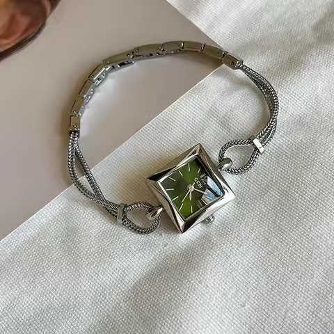 GEDI Square Watch Woman Simple Fashion Gold Silver Chain Temperament Watch Luxury Women Bracelet Qua