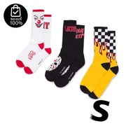 ถุงเท้าVANS X FRIDAY THE 13TH CREW TERROR  VANS FLAME CHECK CREW**ได้ 1 คู่**สินค้ามีประกันแท้