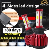 Night knight 4300K 6000K 8000K 4 sides led design Canbus LED Car Headlight 16000LM Auto LED Headligh