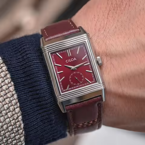 CILOA Men's Retro Square Quartz Wristwatch, Business Casual Versatile Watch