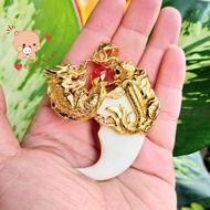 Mặt Dây Chuyền Nanh Rồng Chạm Long Hổ Cao Cấp Lokalo - Đeo Y Đại Ca 17.3.23