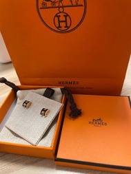 Hermes Mini Pop H Earring (玫瑰金+黑)